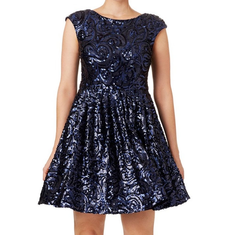 Blue Botany Sequin Dress by Badgley Mischka